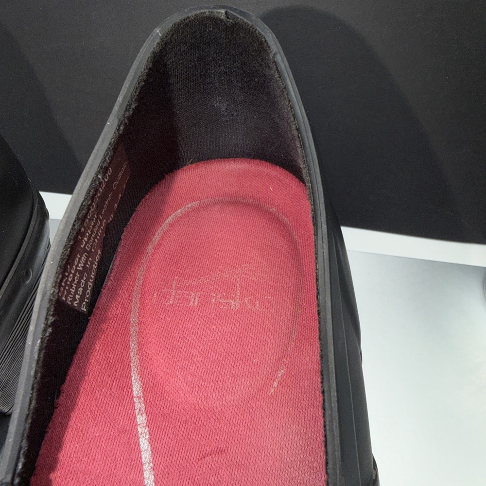 Dansko Richelle Platform Clogs Womens 37 Black Rubber Professional Us 6.5 - Picture 16 of 16